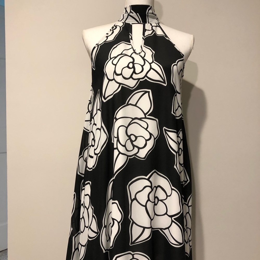 Black and White Floral Dress